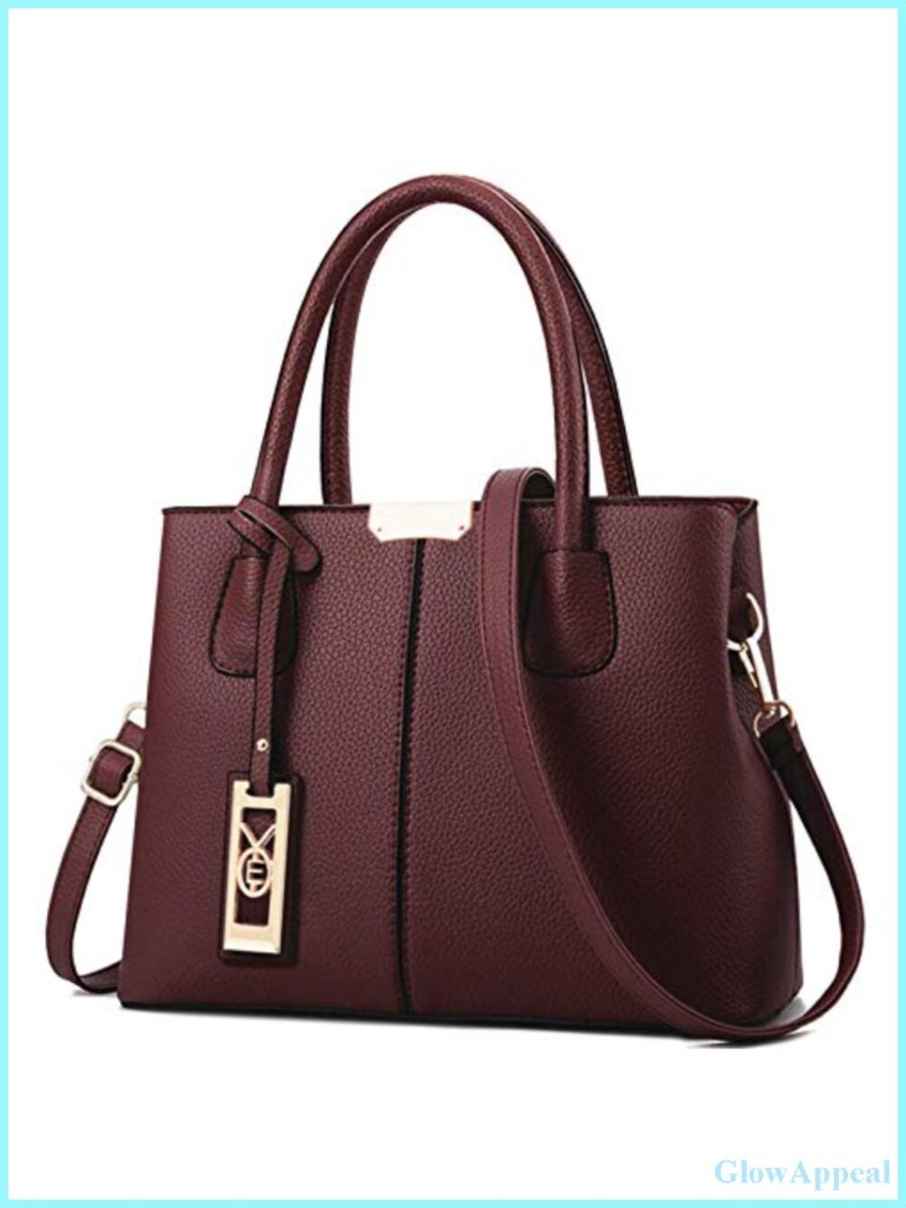 Women's PU Leather Satchel Tote Shoulder Bag with Zipper Pockets, Removable
